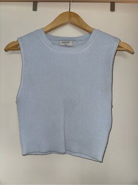 Babaton Sculpt Knit Muscle Tank in Iceberg Blue Size Small